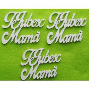    Fehér fa  Te iubesc mamă Szeretlek anya 7,5x5,5cm 3db/csomag