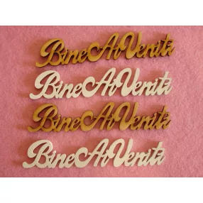  Vegyes színű, fa Bine ai venit 15x3cm 4db/csomag	