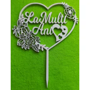 Rózsás szív La Multi Ani	1 db	12x16cm 