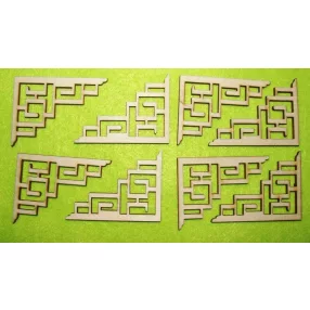 Natúr fa  Sarokdísz	8db/csomag	6x4,5cm 