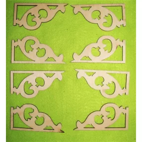 Natúr fa  Sarokdísz	8db/csomag	9x4,5cm 