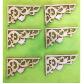 Natúr fa  Sarokdísz	 6db/csomag	7,5x4,5cm 