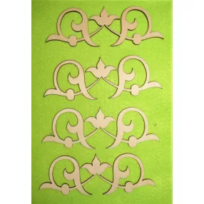 Natúr fa   díszítőív	4db/csomag	14x5cm vastagság 3mm