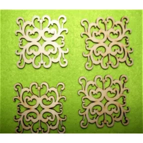 Natúr fa   díszítőív	4db/csomag	5x5cm 