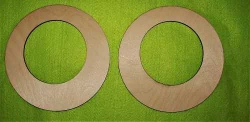 Natúr,nyír rétegelt lemez Kerek eltolt  táskafül 	1 pár	17cm belsőméret 10cm  