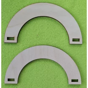   15x7,5 cm Natúr,nyír rétegelt lemez   táskafül félkör	1 pár	furat méret 2,5cm   vastagság 3mm