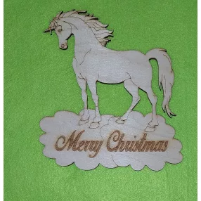 Unikornis Merry Christmas felirattal 